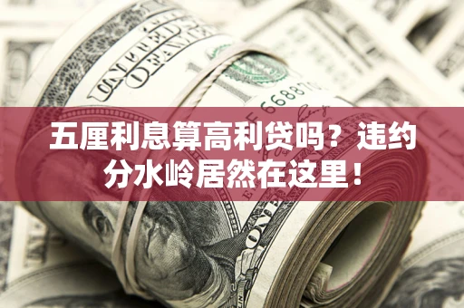 济南五厘利息算高利贷吗？违约分水岭居然在这里！