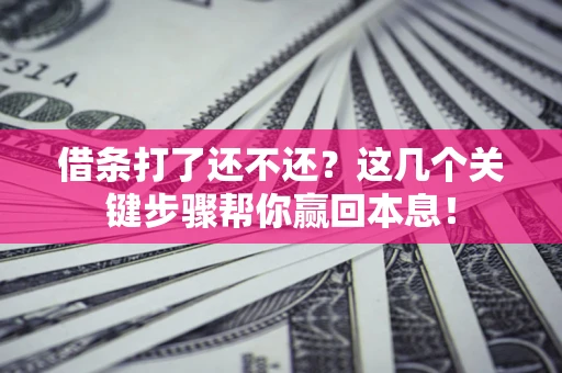 济南借条打了还不还？这几个关键步骤帮你赢回本息！