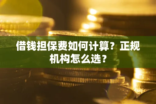 济南借钱担保费如何计算？正规机构怎么选？
