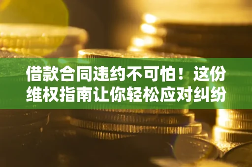 济南借款合同违约不可怕！这份维权指南让你轻松应对纠纷