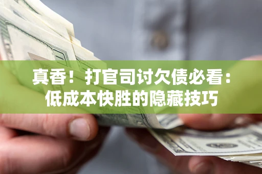 济南真香！打官司讨欠债必看：低成本快胜的隐藏技巧
