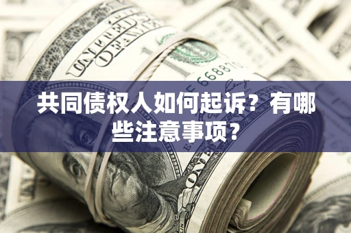 济南共同债权人如何起诉？有哪些注意事项？